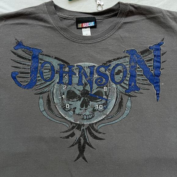 Vintage Y2K NASCAR Jimmie Johnson T-Shirt - Gray - M - Picture 1 of 6